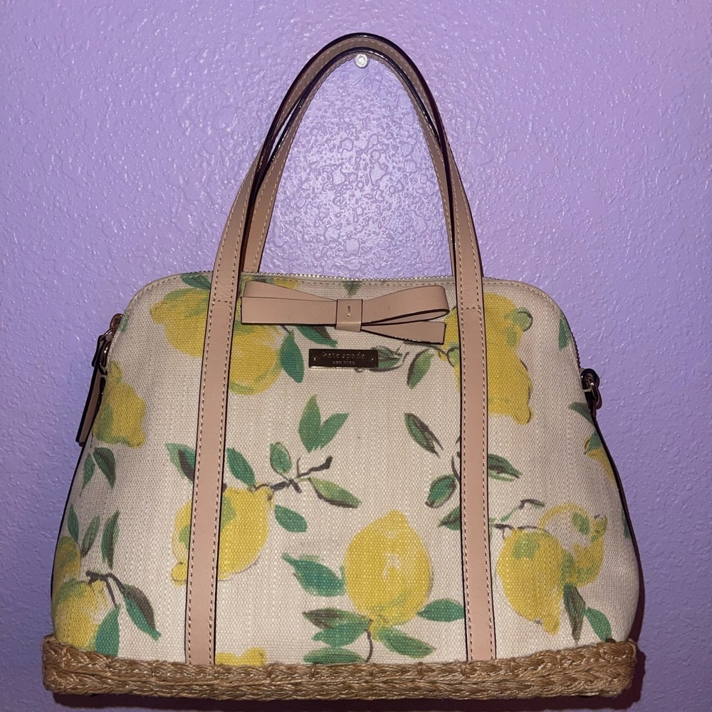 Kate Spade New York Lemon Painterly Capri Espadrille Francis Large Tote Bag